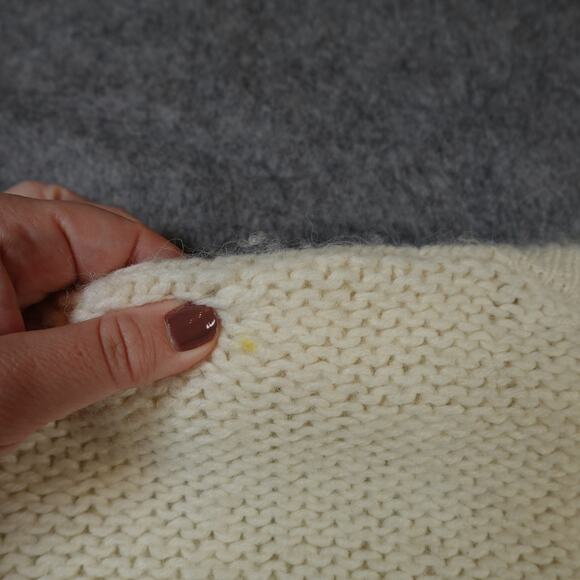 See by Chloe Sweater Womens Medium Alpaca Knit Crew Neck Balloon Sleeve Ivory - Picture 9 of 10